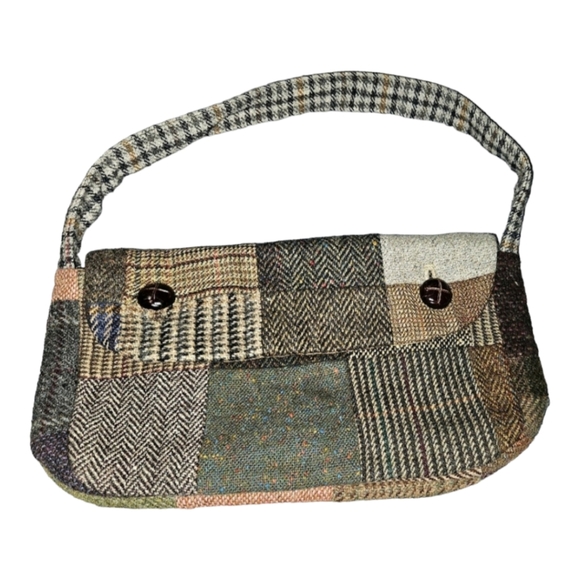 Hanna hats of Donegal patchwork tweed bag - Picture 1 of 6